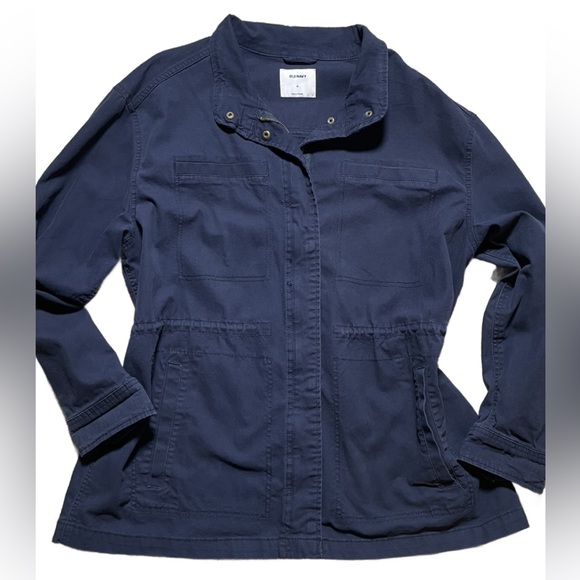 Old Navy Women’s Navy Blue Twill Utility Filed Jacket (Size: XL) - Picture 4 of 10